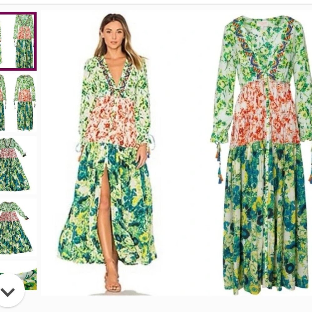 Rocco Sand Green Floral Maxi